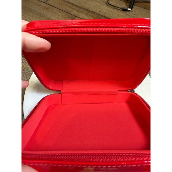 Christian Louboutin Red Patent Leather Makeup Bag Vanity Case Jewelry Box - Picture 5 of 5